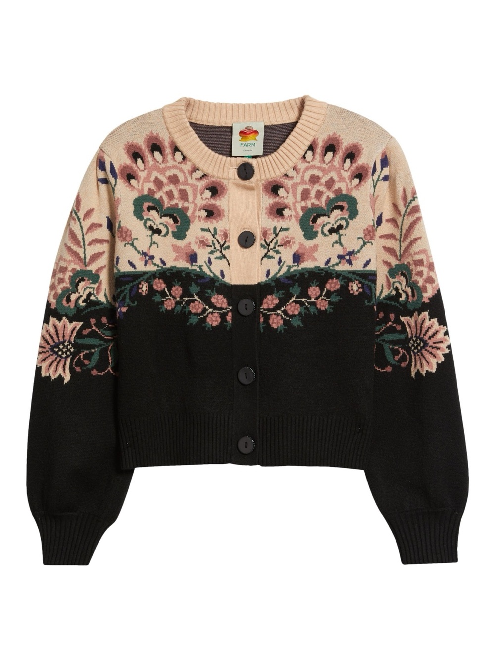 FARM Rio Belle Garden Mixed Knit Cardigan size Medium - Picture 6 of 14